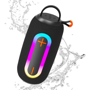 Portable Bluetooth Speaker with Deep Bass, RGB Lights, IPX7, 30H Battery