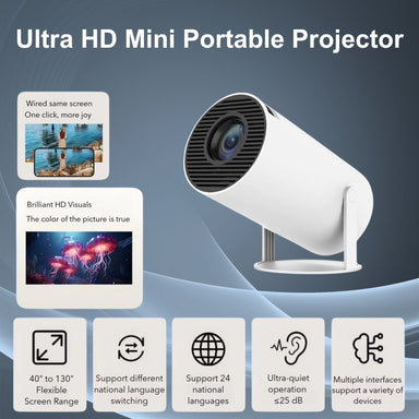 Portable 4K UHD Projector, WiFi Bluetooth, Auto Keystone, Home Theater