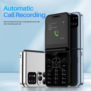 Flip Phone with Dual SIM, Auto Call Recording, 2.4" Screen, Type-C
